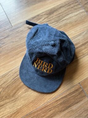 Bird Nerd Blue Corduroy Hat Adjustable Strapback Cap NWT AS Colour
